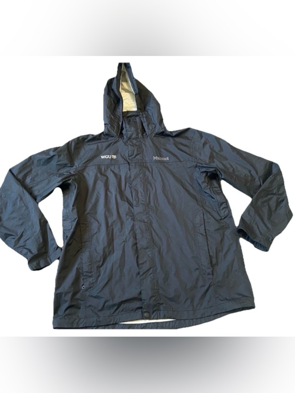 Marmot Precip windbreaker rain jacket men XL black college logo